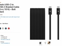 苹果推Beats USB-C编织充电线:3米长、240W快充、四色可选