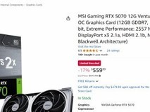 NVIDIA RTX 50系列显卡价格下调,RTX 5070跌破历史低价