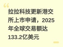拉拉科技更新港交所上市申请,2025年全球交易额达133.2亿美元