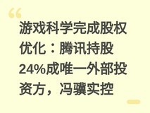 游戏科学完成股权优化:腾讯持股24%成唯一外部投资方,冯骥实控