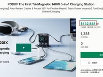 机乐堂新品PODIX桌面充,海外Kickstarter 30天众筹狂揽破百万!