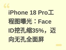 iPhone 18 Pro工程图曝光:Face ID挖孔缩35%,迈向无孔全面屏