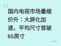 国内电视市场量缩价升:大屏化加速,平均尺寸首破65英寸