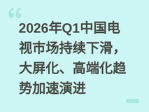 2026年Q1中国电视市场持续下滑,大屏化、高端化趋势加速演进