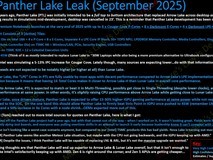 英特尔Panther Lake细节曝光:四核旗舰+新架构+iPC提升