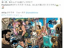 PS日本2026夏日插画:多款游戏角色同乘电车赴海滨度假