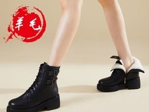 FED女士真皮羊毛冬短靴268元