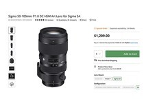 适马或发布无反版“50-100mm F1.8”镜头