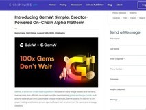 多家外媒聚焦：CoinW币赢旗下GemW上线，重塑链上交易新格局