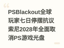 PSBlackout全球玩家七日停摆抗议索尼2028年全面取消PS游戏光盘