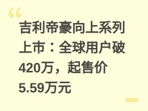 吉利帝豪向上系列上市:全球用户破420万,起售价5.59万元