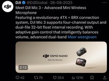 大疆Osmo Nano运动相机意外曝光:小巧便携,或成Insta360强劲对手