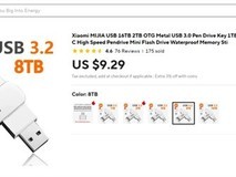 低价8TB U盘实为假货,拆解揭露221MB真实容量
