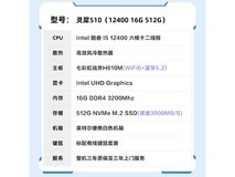 灵犀510迷你主机i5 12400办公电脑1599元特价