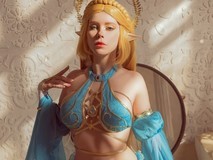 俄妹COS塞尔达泳装公主展肉感身材