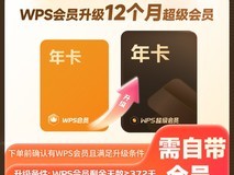 WPS会员升超级会员12个月仅需14.45元