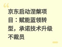 京东启动涅槃项目:赋能蓝领转型,承诺技术升级不裁员