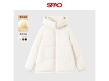 SPAO 2025 冬季加厚连帽棉服低至 99.1 元
