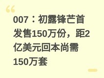 007:初露锋芒首发售150万份,距2亿美元回本尚需150万套