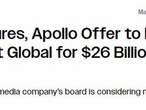 索尼影业联合阿波罗260亿现金收购派拉蒙