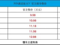 2026款启辰大V上市,限时优惠价6.98万元起