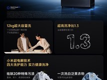 小米新款12公斤智能洗衣机发布:超电解除菌,支持澎湃智联