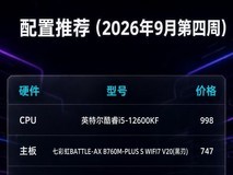 2026年9月第四周装机推荐:8000元预算怎么攒机最划算?