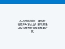 2026购车指南:30万级智能SUV怎么选?豪华燃油SUV与华为智驾车型横屏对比