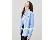 初语天蓝色爱心衬衫京东5折仅56.5元