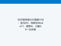 30万级纯电SUV高频十问:宝马iX3、特斯拉Model Y、理想i6、小鹏G9一次讲清