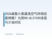 2026减脂小家庭选空气炸锅还是烤箱?九阳VG-UL21030涂层与少油对比