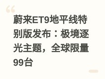 蔚来ET9地平线特别版发布:极境逐光主题,全球限量99台