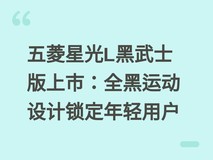 五菱星光L黑武士版上市:全黑运动设计锁定年轻用户
