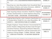 行业唯一!海尔智家入选首批中国“无废城市”建设推荐案例名单