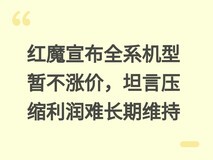 红魔宣布全系机型暂不涨价,坦言压缩利润难长期维持
