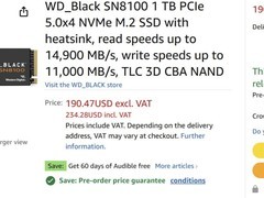 WD_Black新品曝光 PCIe 5.0固态SN8100