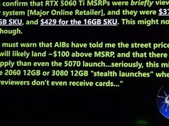 NVIDIA RTX 5060 Ti定价曝光：建议零售价或成泡影？