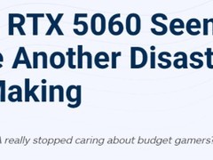 英伟达RTX 5060遭批评：显存不足、性能提升有限