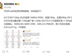 华为Pura 80系列正式发布，标准版7月上市