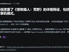 怪物猎人：荒野图形预设泄露，NS2版本呼之欲出？