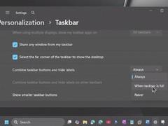 微软在Win11测试版中回归Windows 10风格可调任务栏，支持双模式缩放