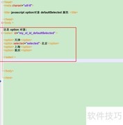 option的defaultselected属性用法