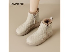 达芙妮冬季杏色短筒雪地靴低至148元