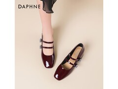 达芙妮浅口粗跟方头玛丽珍女鞋低至99.9元