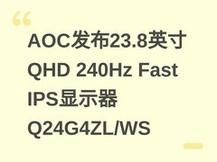 AOC发布23.8英寸QHD 240Hz Fast IPS显示器Q24G4ZL/WS