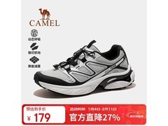 骆驼天马女跑鞋37码黑银灰