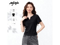 MJ STYLE夏季女士V领T恤，5折低至29.3元