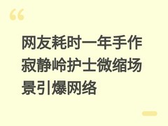 网友耗时一年手作寂静岭护士微缩场景引爆网络