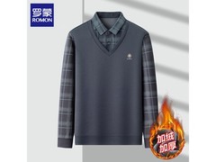 罗蒙男士加绒假两件毛衣京东低至53.87元