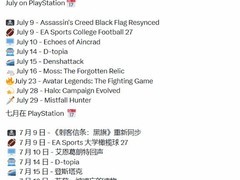 索尼公布PS5 2026年7月重磅新作阵容，涵盖多品类12款大作